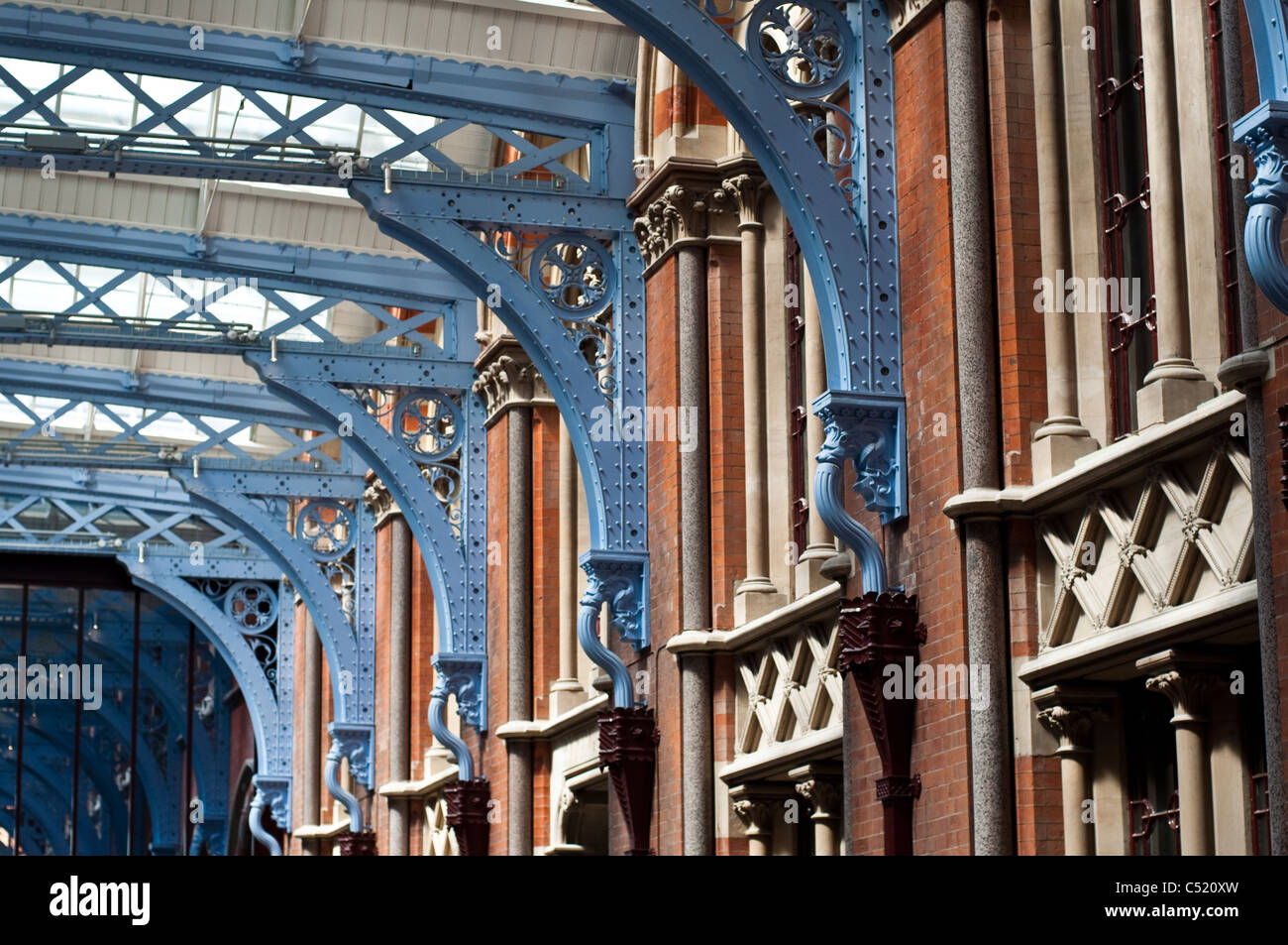 Interior of the lobby of the St. Pancras Marriott Renaissance Hotel in London, England, UK. Stock Photo