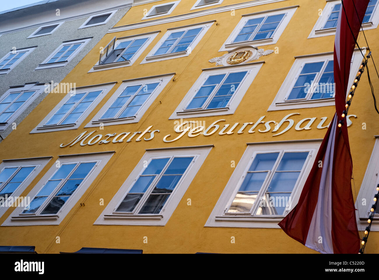 Birthplace of Wolfgang Mozart Amadeus in Salzburg, Austria Stock Photo