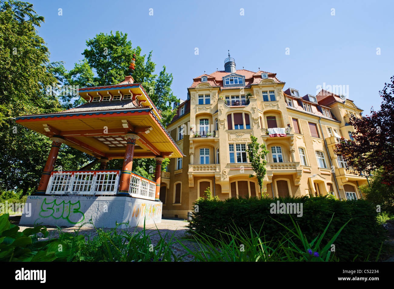 Japanese Pavilion in Cottbus, Brandenburg, Germany Stock Photo