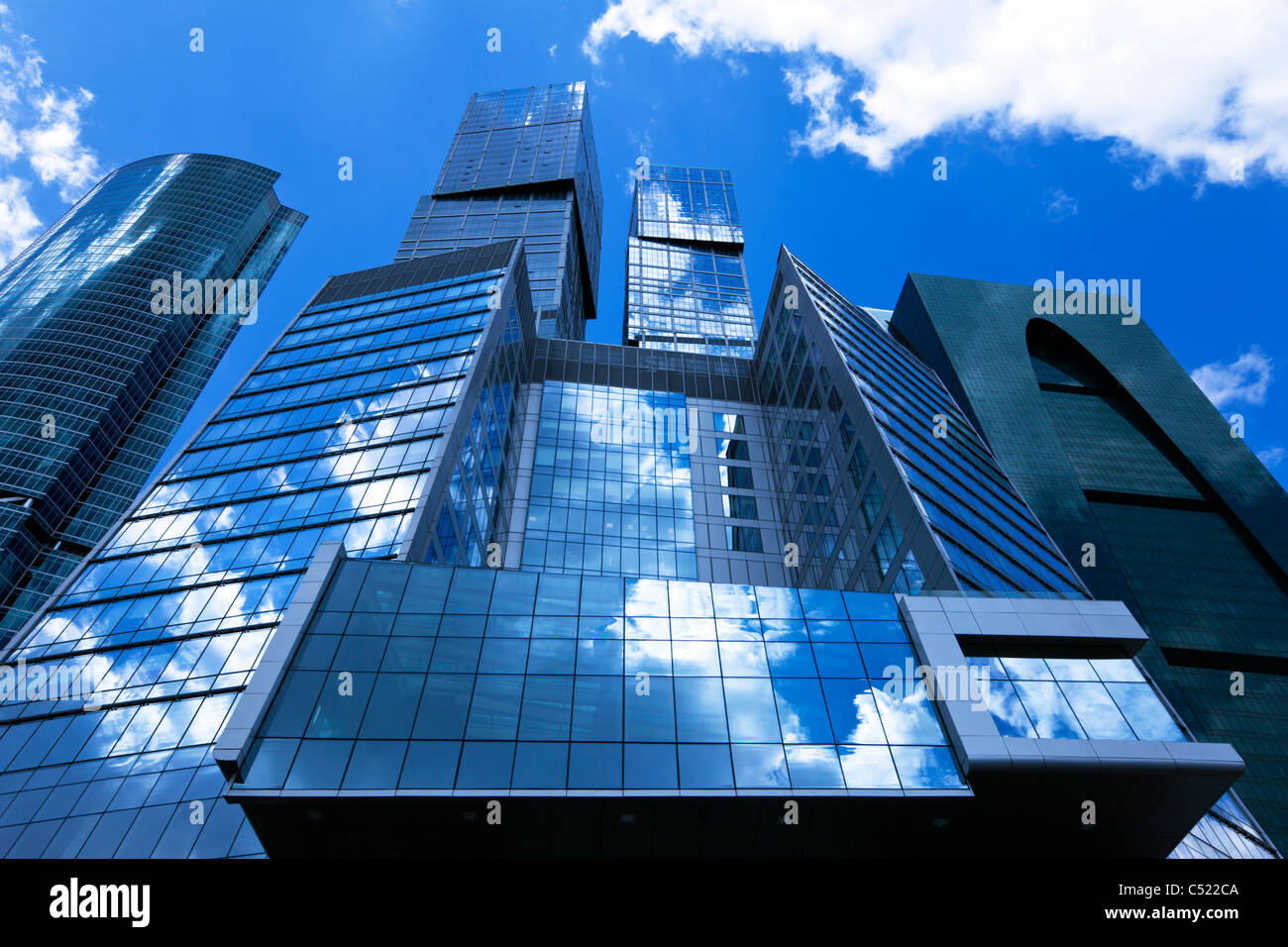 The glass facades of office buildings. Stock Photo