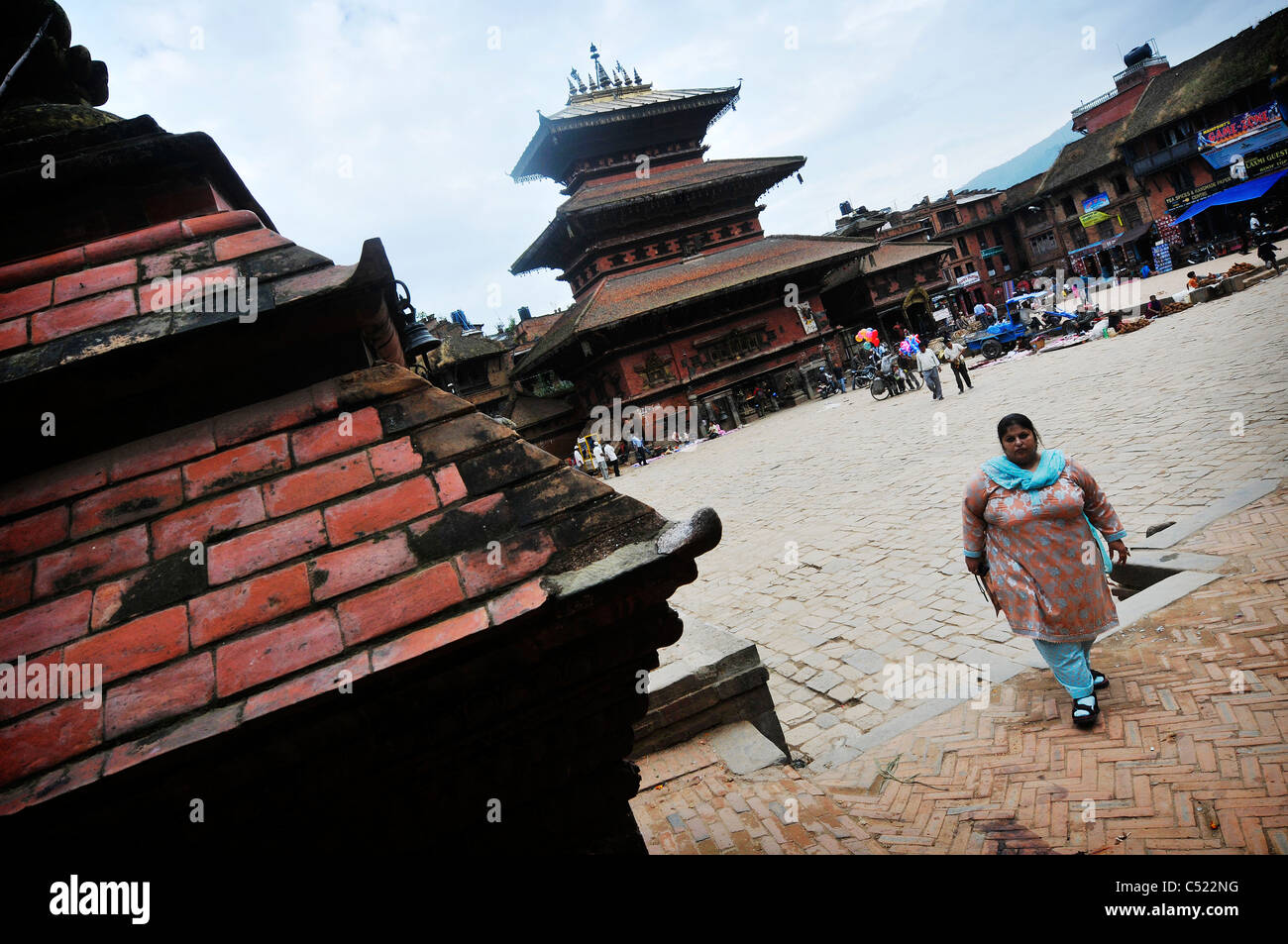 A scene in Bhaktapur, Nepal. Stock Photo