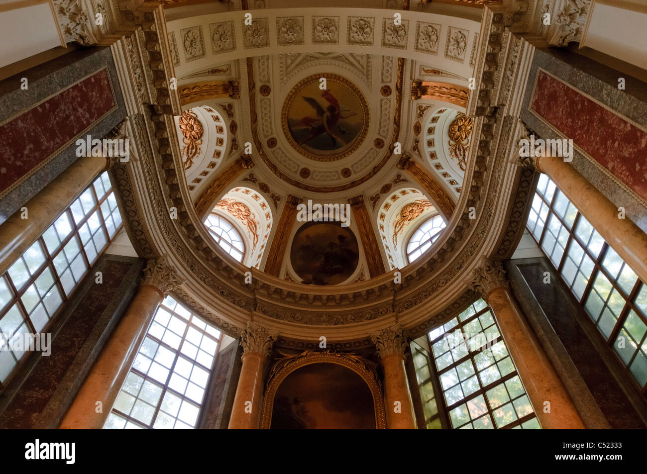 Ceiling, Nikolaikirche church, Leipzig, Saxony, Germany, Europe Stock Photo