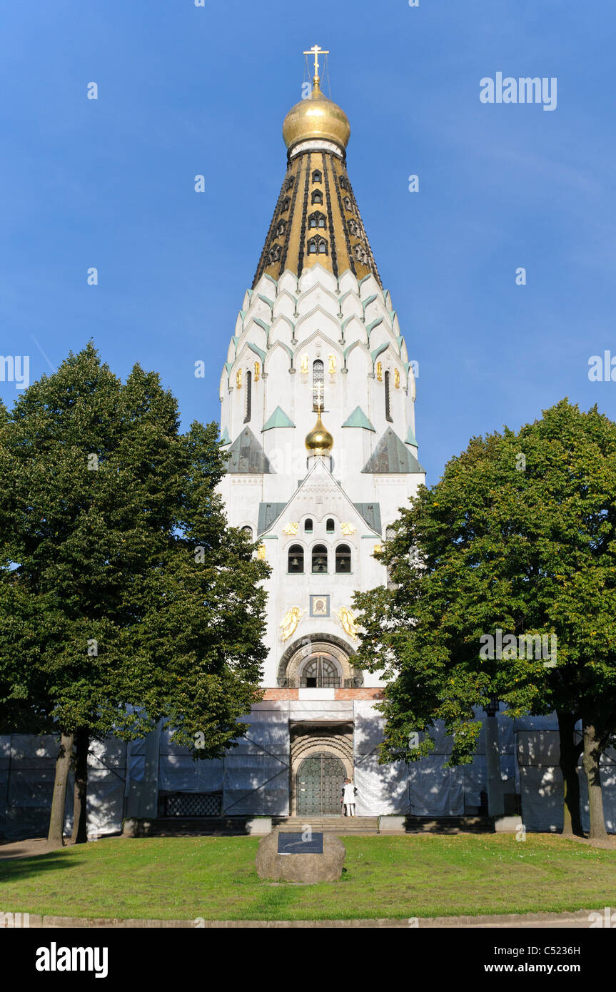 St.-Alexi-Gedaechtniskirche memorial church, built to commemorate the fallen of the Battle of Leipzig 1813, Leipzig, Saxony, Ger Stock Photo