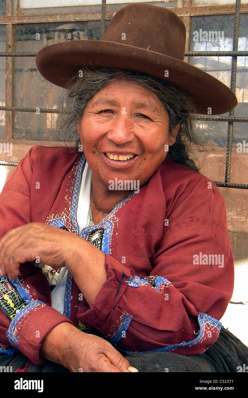 Woman, Taquile island, Perù Stock Photo Alamy
