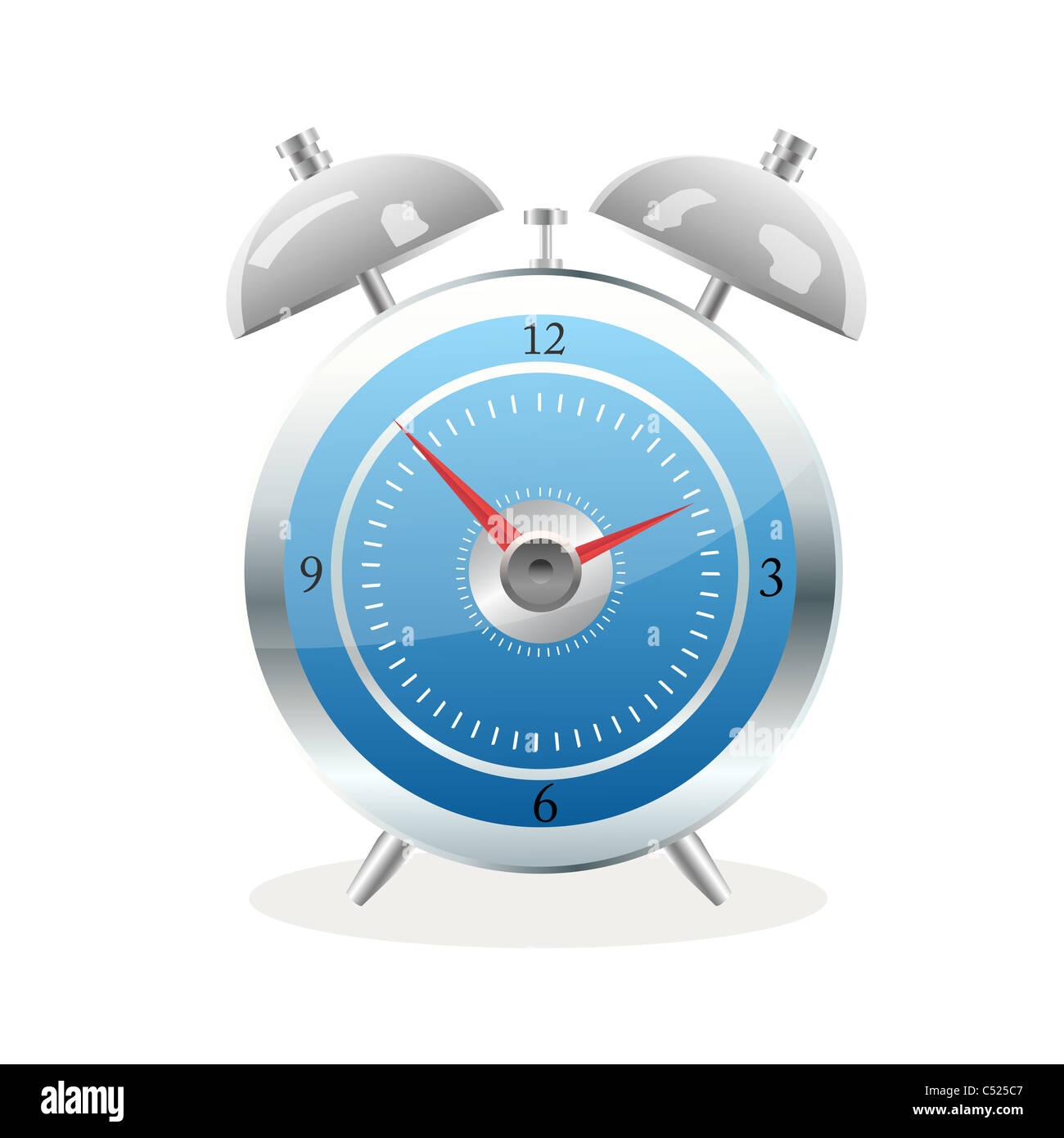 illustration of alarm clock on an isolated background Stock Photo - Alamy