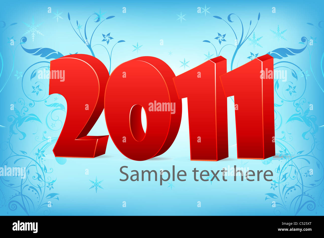 illustration of 2011 on floral background Stock Photo - Alamy