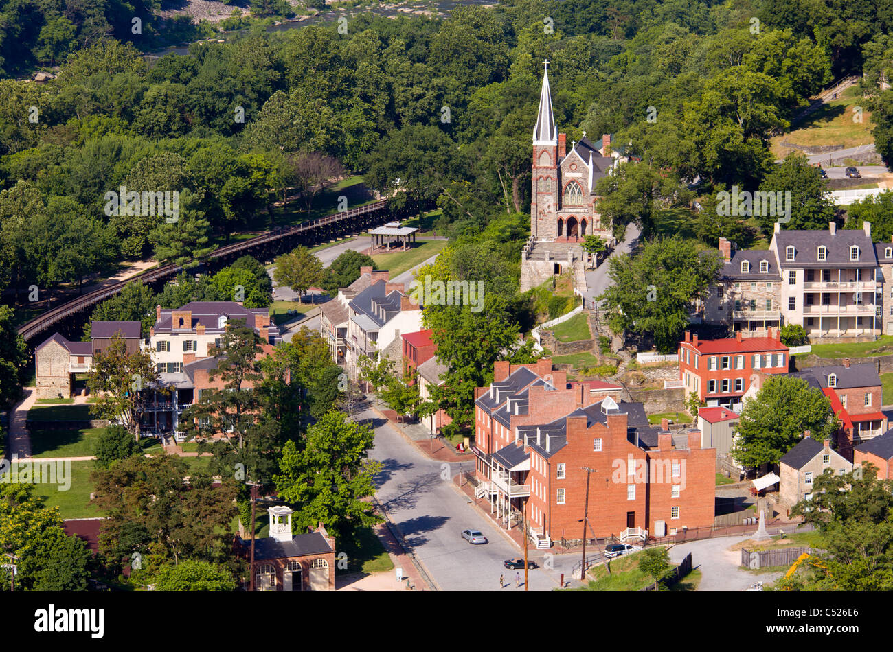 Harpers Ferry in Jefferson County, West Virginia Stock Photo