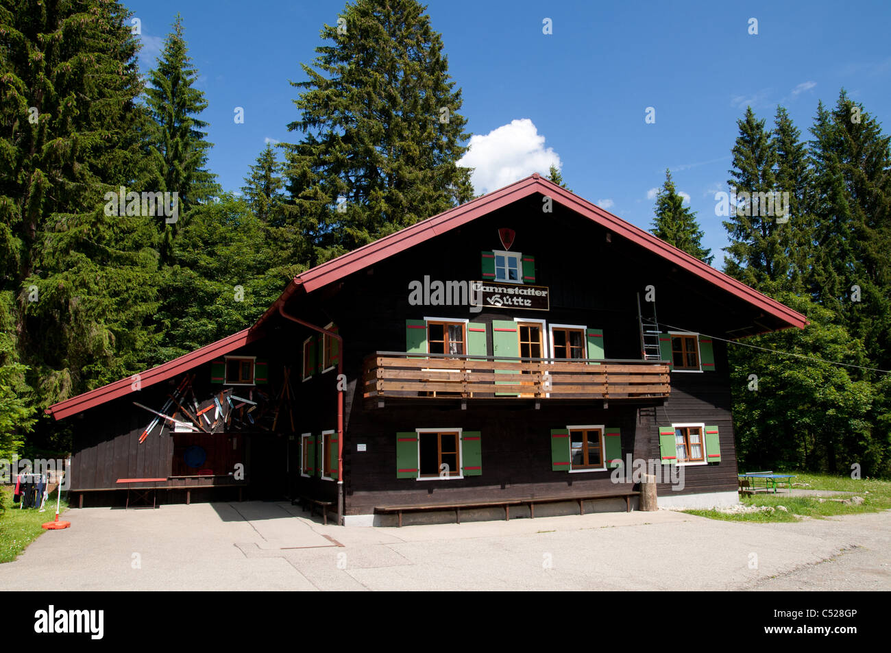 Cannstatter Huette, Kleinwalsertal valley, Allgaeu Alps, Vorarlberg, Austria Stock Photo