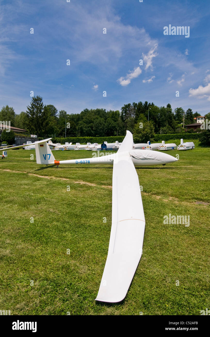 Gliders airport Adele Orsi, varese, Lombardy, Italy Stock Photo