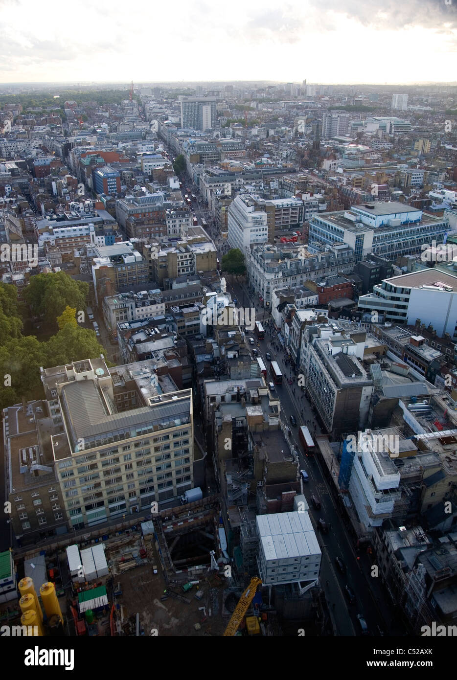 Elevated 'aerial' view of London and Oxford street Stock Photo - Alamy