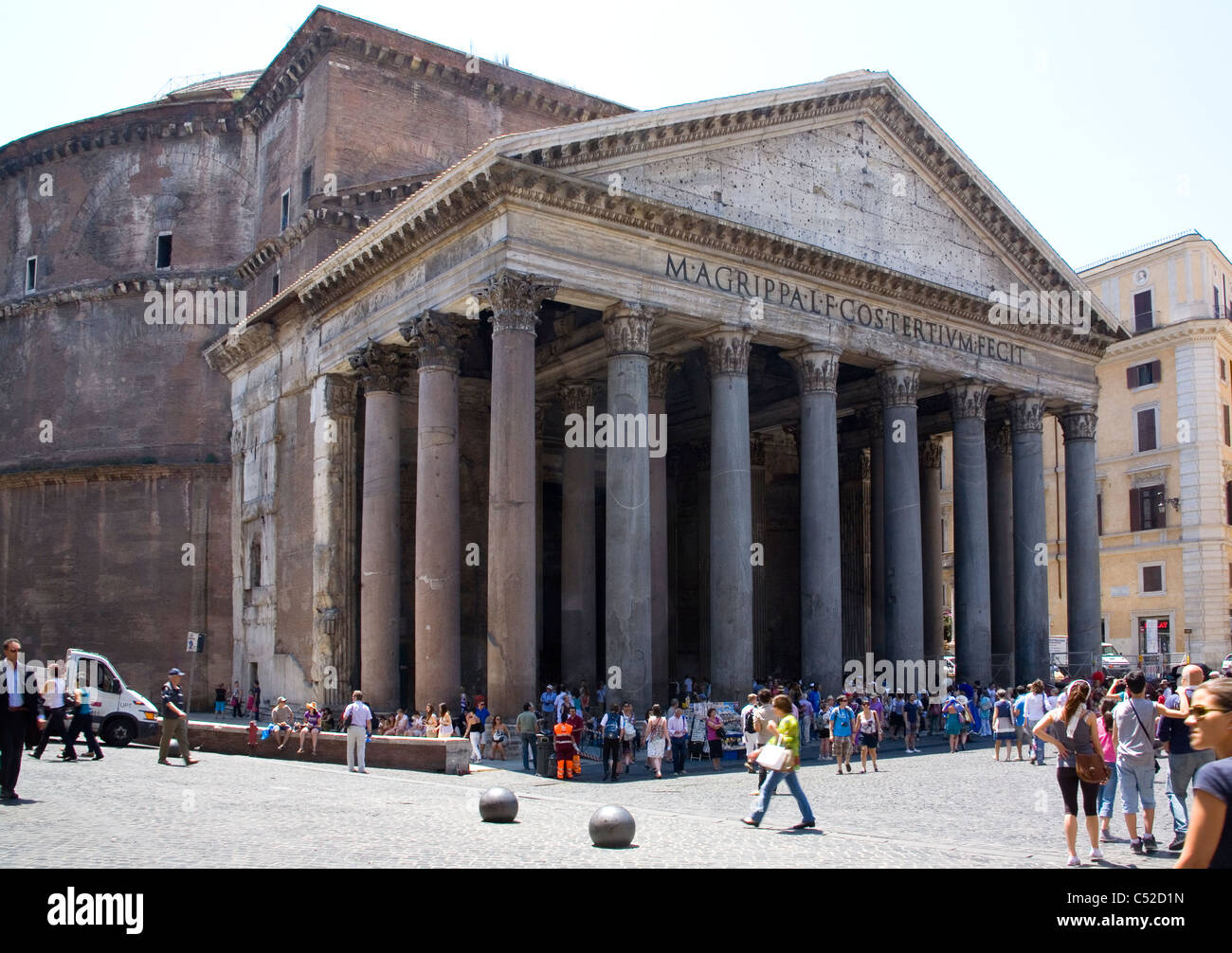 the ancient landmark of the pantheon in Rome Italy Stock Photo
