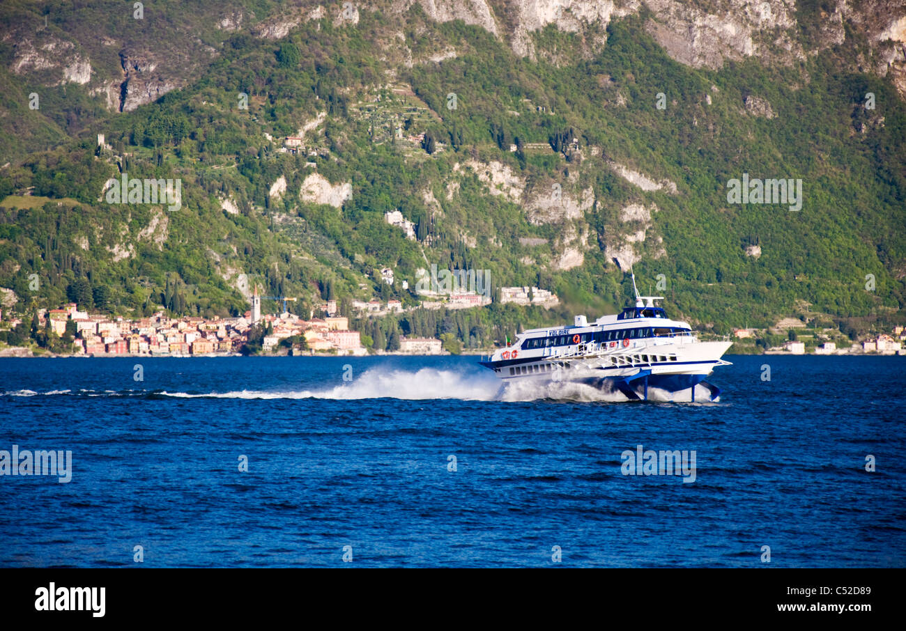 Hydrofoil ferry on Lake Como Stock Photo Alamy