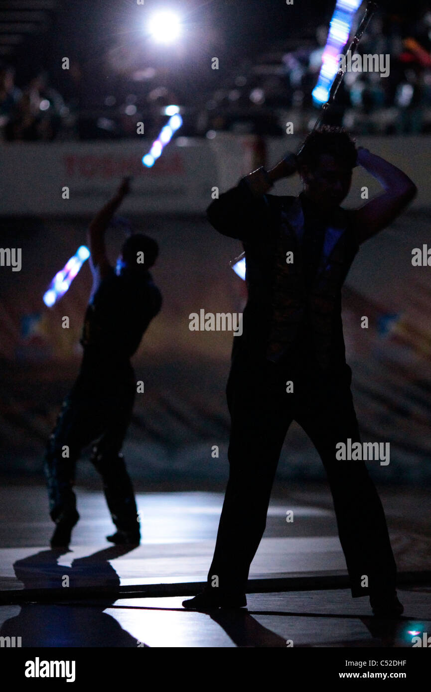 Light stick performers during the Opening Ceremony, Mission Foods World Netball Championships 2011 Stock Photo