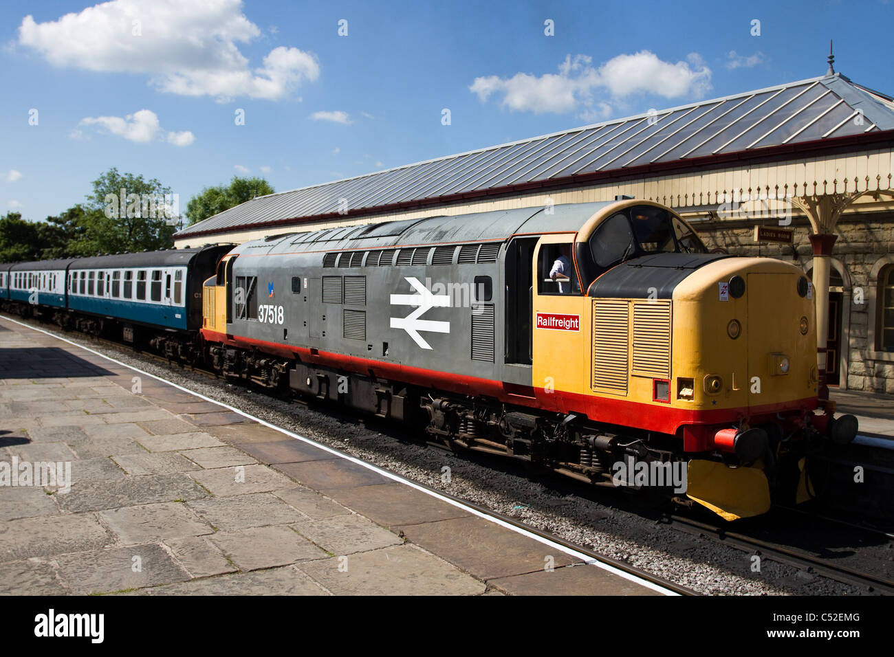 37518 RailFreight   Diesel Trains at the ELR East Lancashire Railway Heritage Trust Gala Weekend July, 2011 Stock Photo
