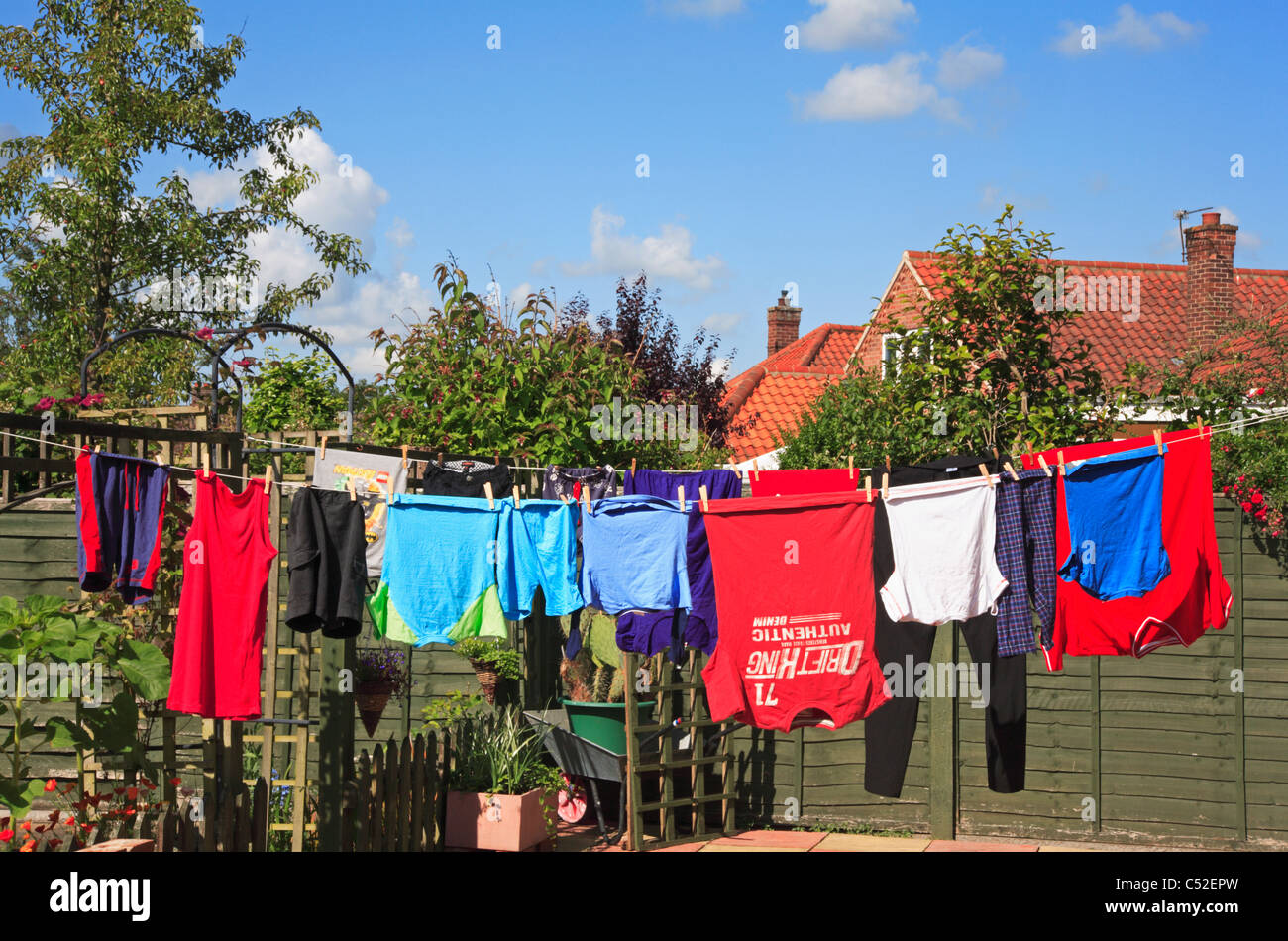 Trousers on a washing line hires stock photography and images Alamy