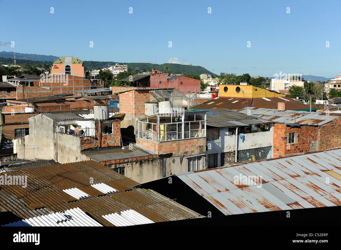 Rooftops in the town of Fusagasuga, Cundinamarca, Colombia, South ...