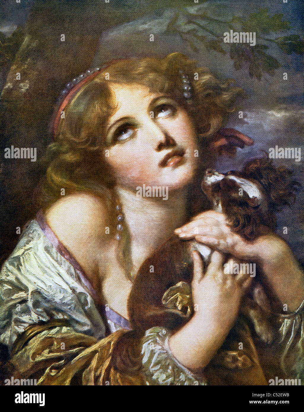 The painting byy Jean Baptiste Greuze, titled Fidelity,  is now part of the Wallace Collection in London, England. Stock Photo