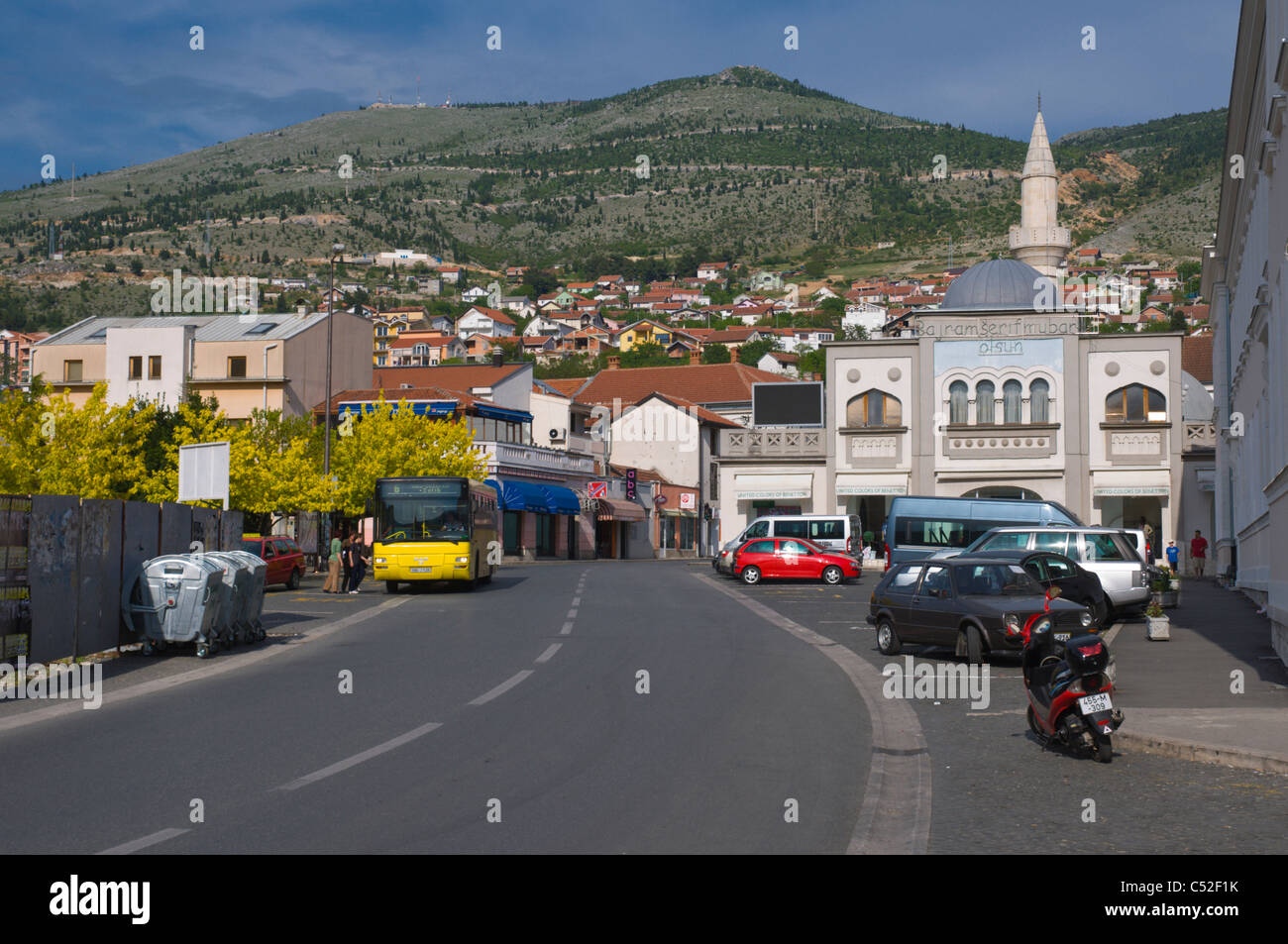 Mostarski Bataljon street central Mostar city Bosnia and Herzegovina Europe Stock Photo