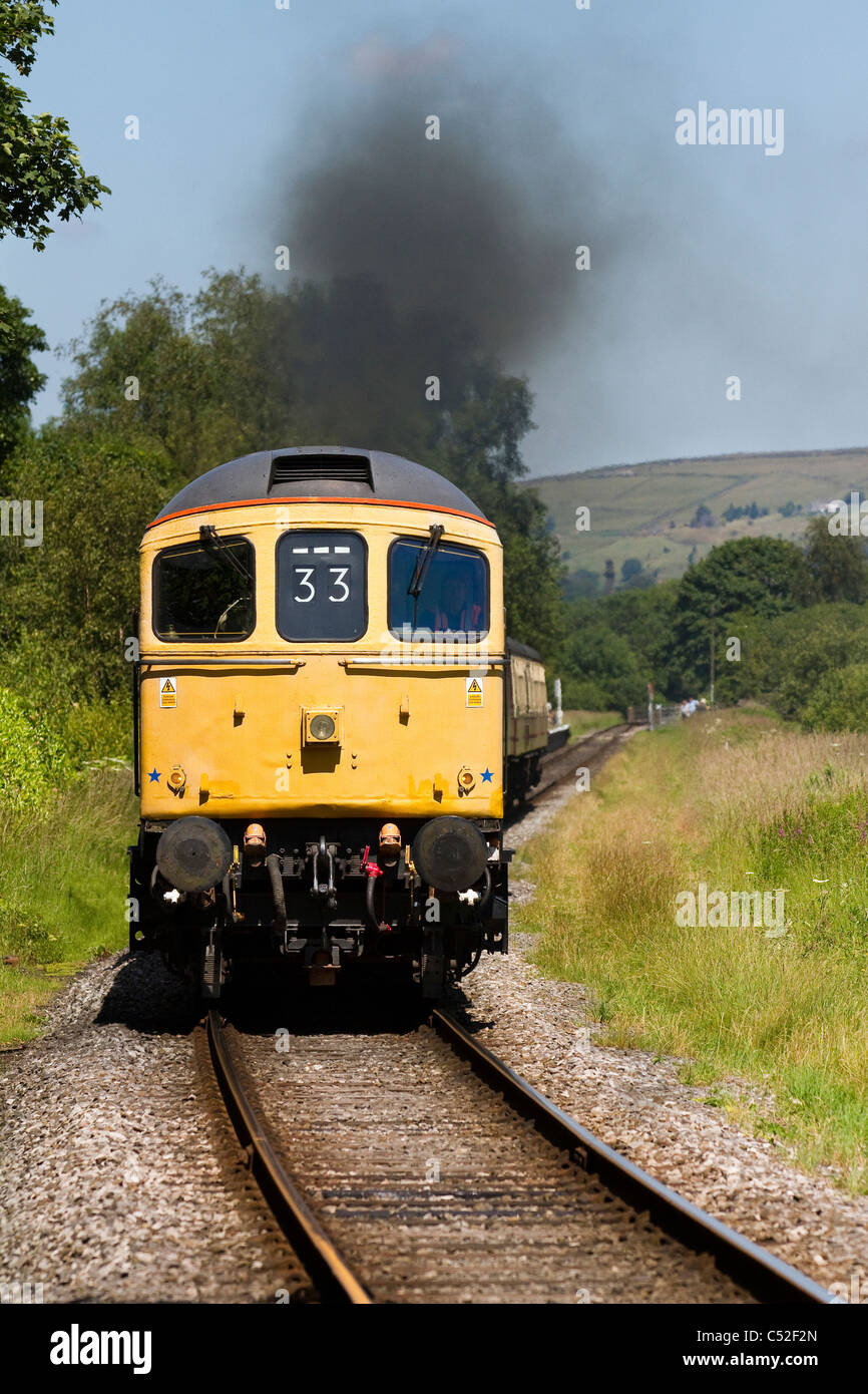 Old railway trains Diesel engines at the ELR East Lancashire Railway Heritage Trust Gala Weekend July, 2011 Stock Photo