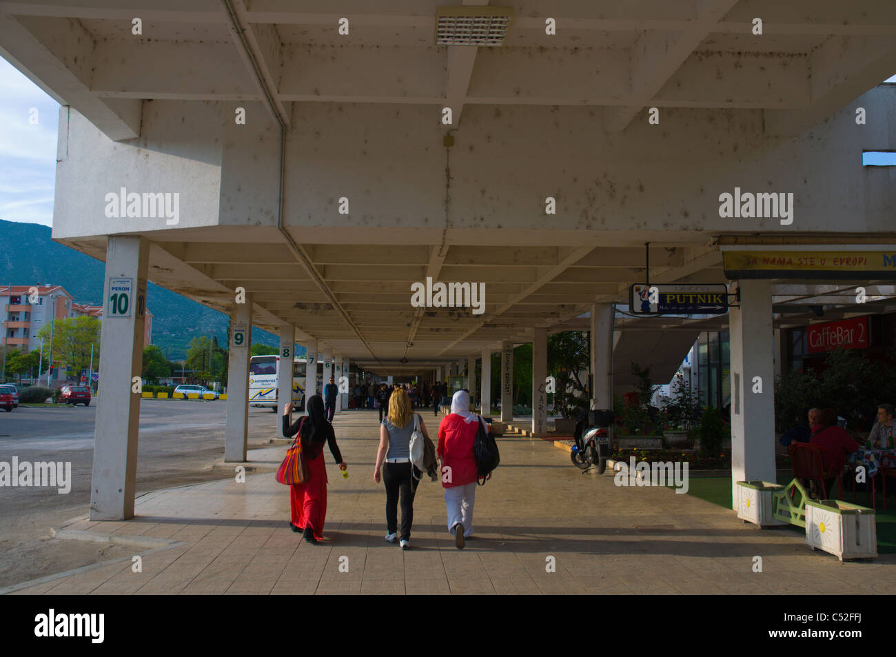 Long distance bus station Mostar city Bosnia and Herzegovina Europe Stock Photo