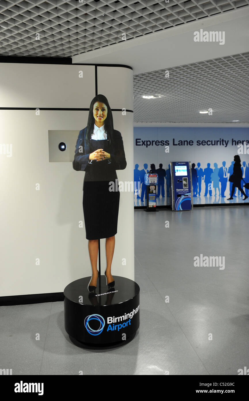 Holographic virtual assistant at Birmingham Airport England Uk Stock Photo Alamy