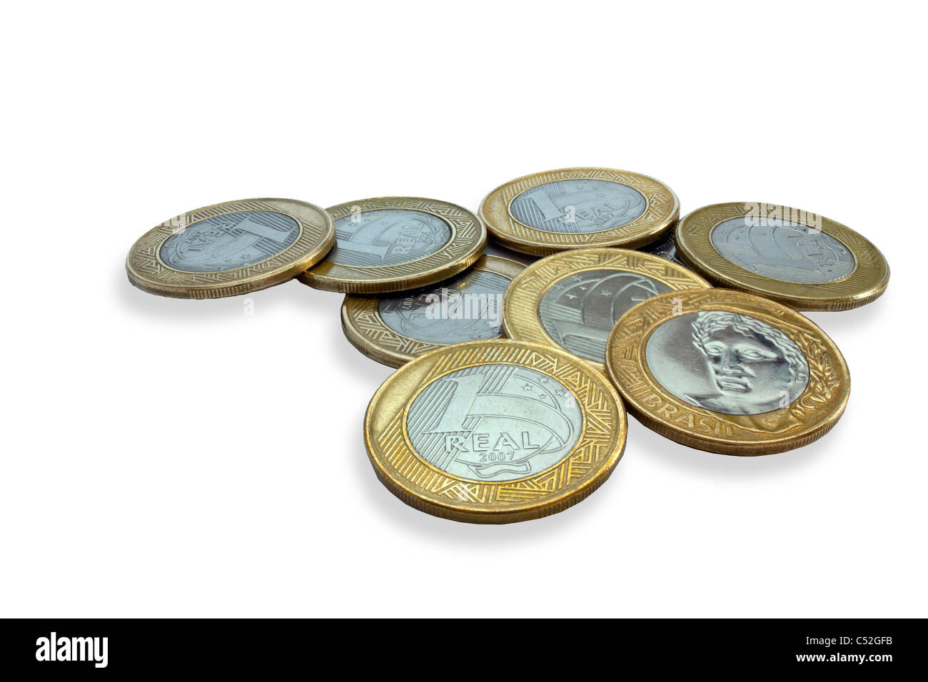Gold brazilian coins Stock Photo Alamy