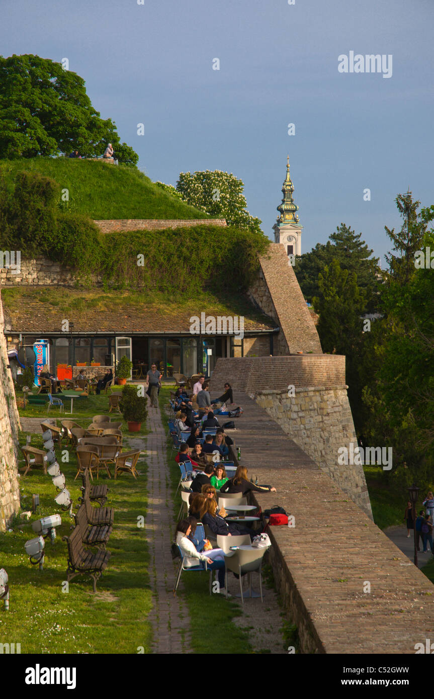 Cafe terrace at Kalemegdan fortress park central Belgrade capital of Serbia Europe Stock Photo