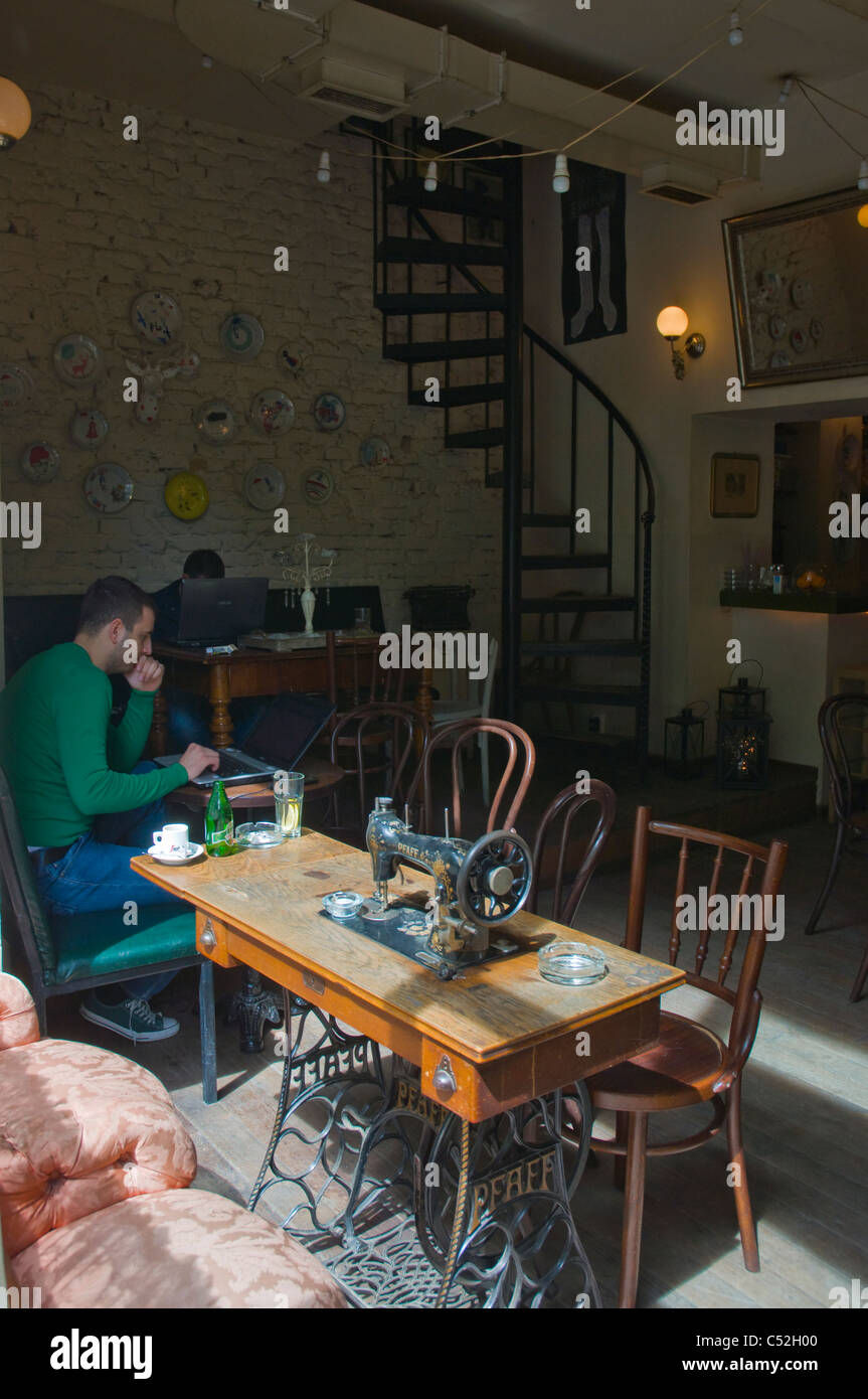 Amelie cafe interior Stari Grad old town Belgrade capital of Serbia Europe Stock Photo