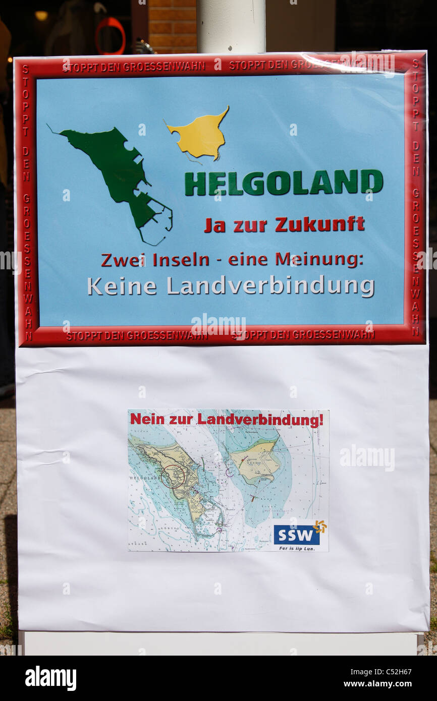 The referendum at 26. June 2011decided against the landfill between the islands Helgoland and 'Die Düne' (The Dune) Stock Photo