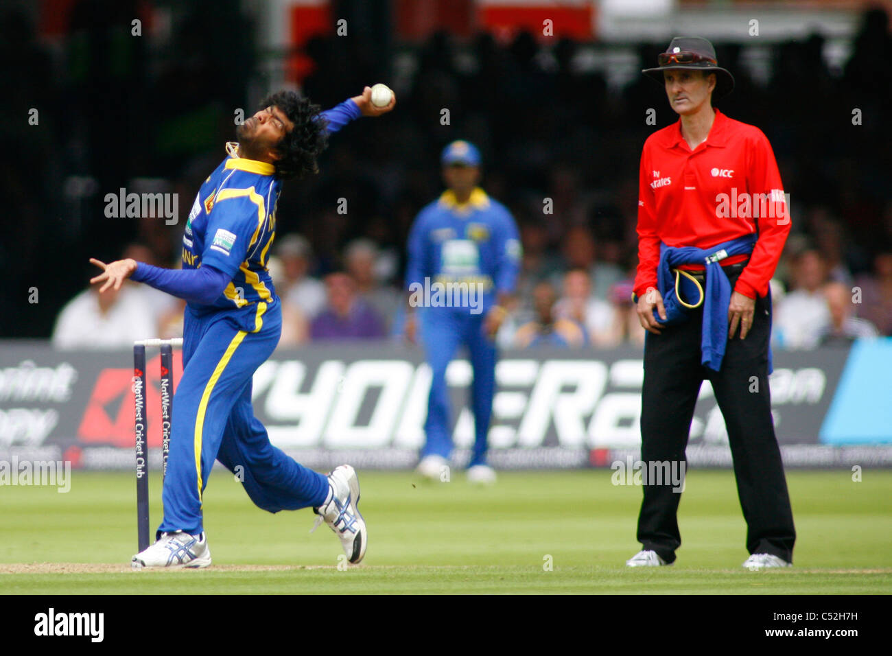 The third one day international cricket match between England and Sri Lanka played at Lords cricket Ground London. Stock Photo