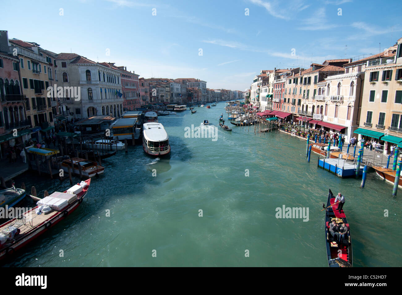 Looking down the Grand Canal from the Rialto Bridge Stock Photo - Alamy
