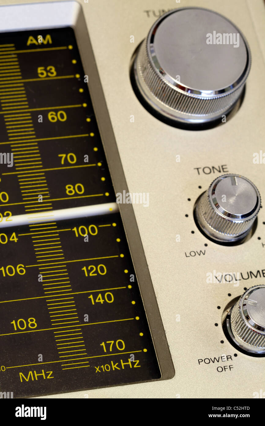 Closeup of an old analog radio's controls Stock Photo Alamy