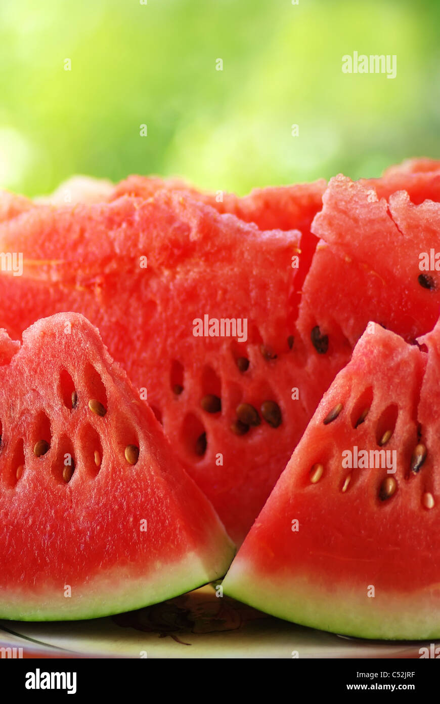 slices of red watermelon Stock Photo