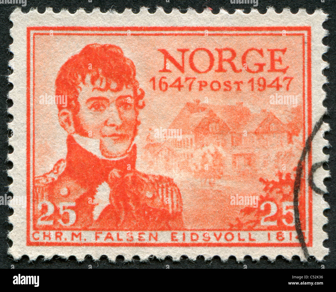 NORWAY 1947: A stamp printed in the Norway, shows Christian Magnus Falsen Stock Photo