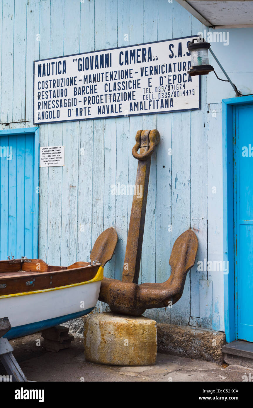 Amalfi, Italy - boatyard or shipwright's workshop Stock Photo