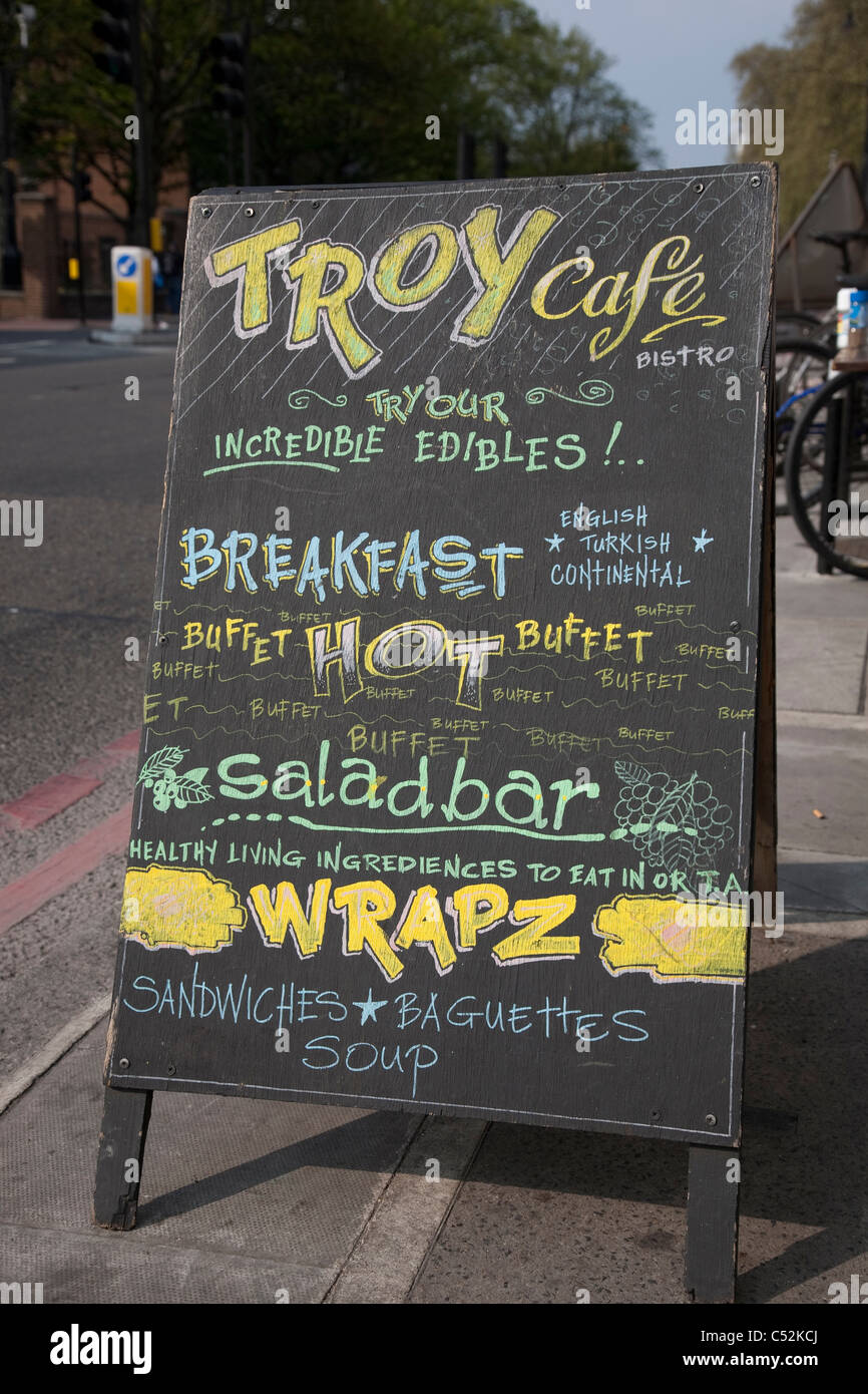 Troy Cafe Sign, Shoreditch High Street, London Stock Photo