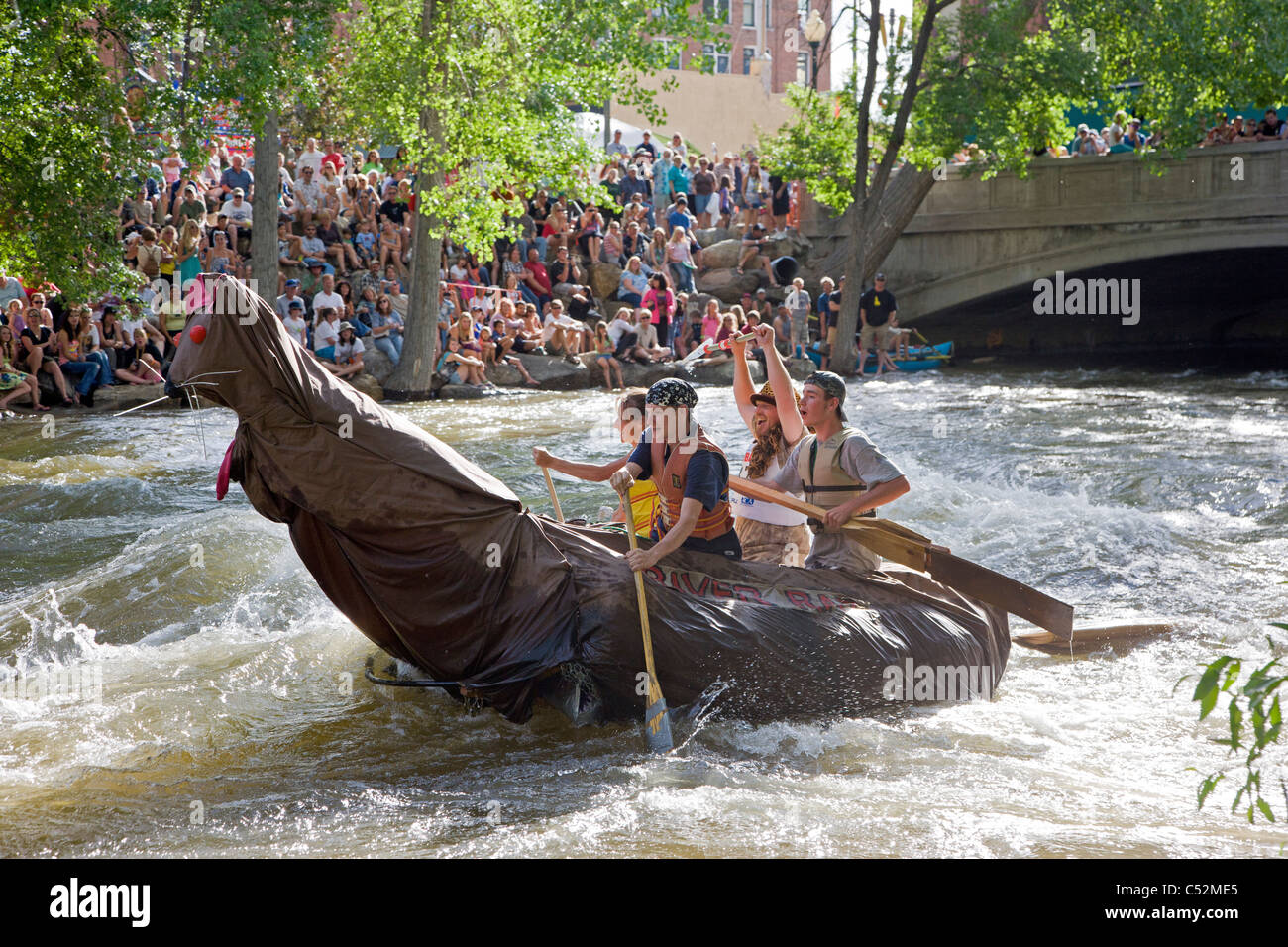 Competitors in the annual Fibark Hooligan Race float ...