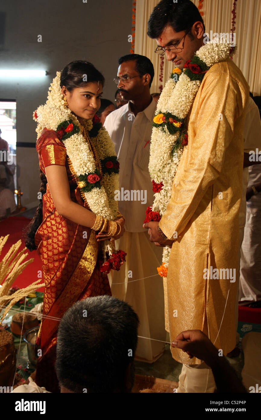 A Hindu wedding ceremony in India. Stock Photo