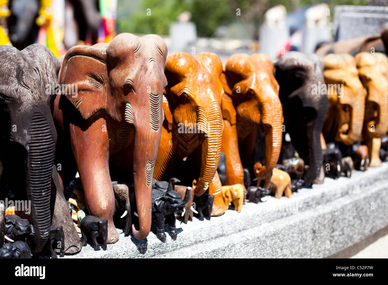 Elephant statues, Thailand Stock Photo Alamy