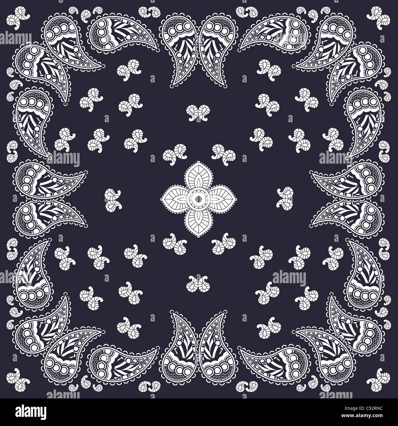 Navy paisley bandana design Stock Photo Alamy