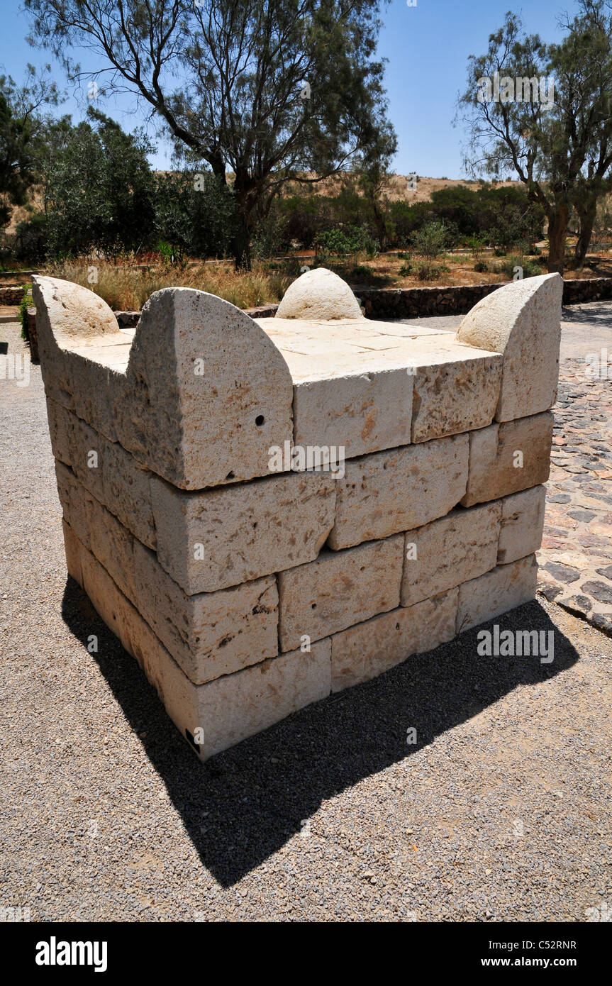 Reconstruction of the horned Altar Stock Photo - Alamy