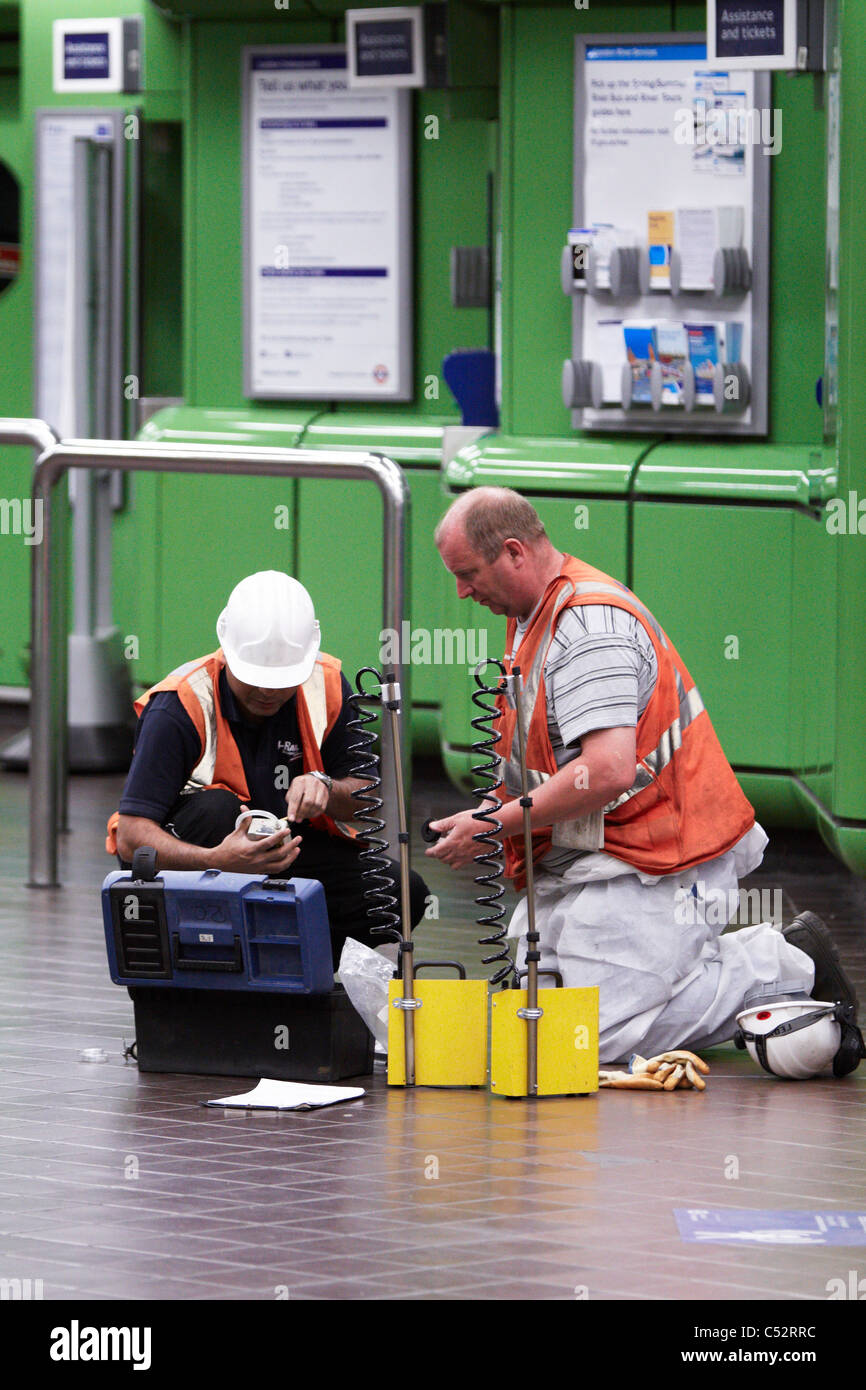 London Fire Brigade and Tube staff deal with a chemcial incident at