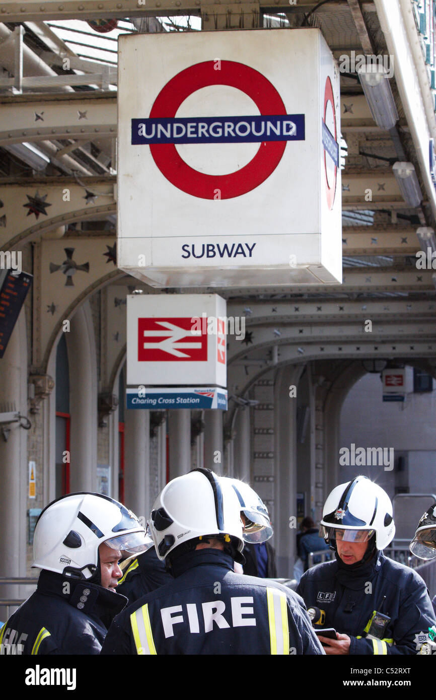 London Fire Brigade and Tube staff deal with a chemcial incident at
