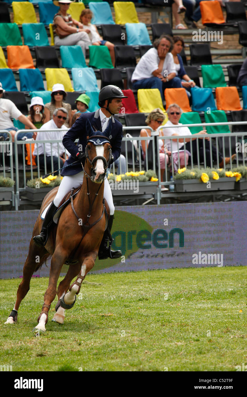 Pessoa Ridden Rodrigo Pessoa from Brazil in action on the horse Palouchin de Ligny ...