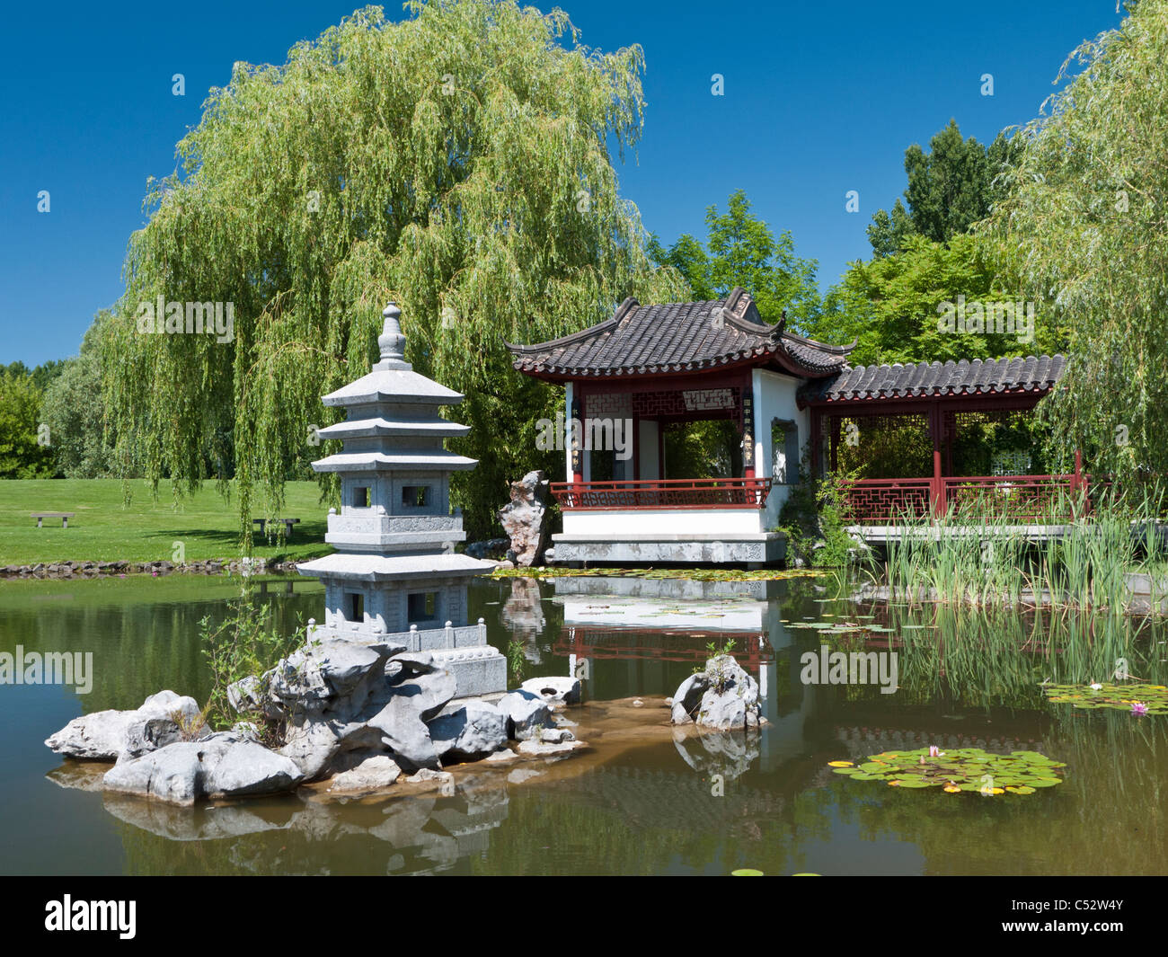 The Tea Pavilion At The Chinese Garden At The Garten Der Welt In