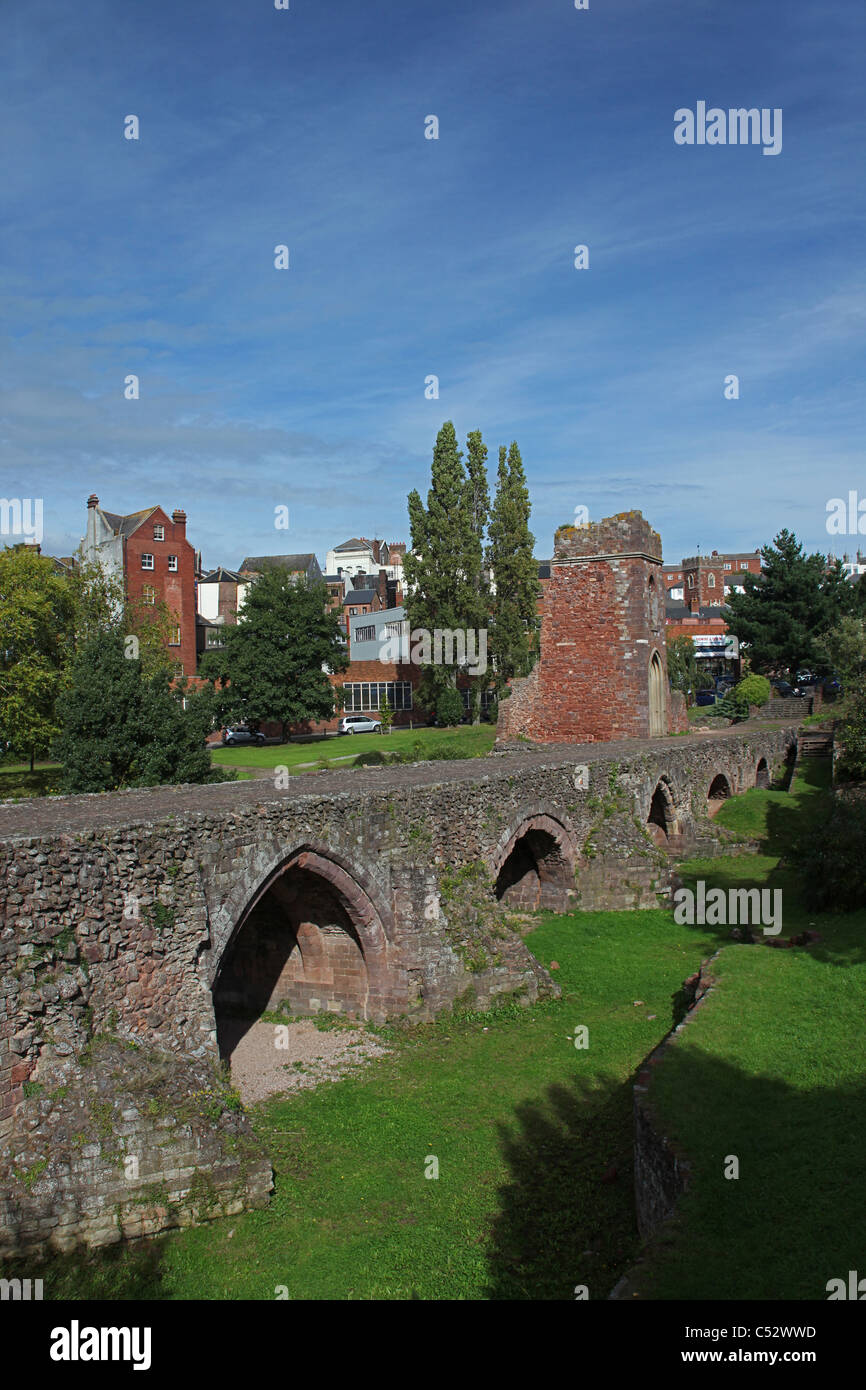 The old River Exe bridge through which the river used to flow in Exeter Devon England UK Stock Photo