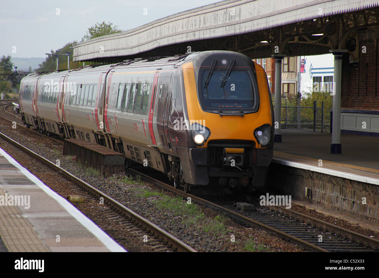 A Cross Country Trains 'Voyager' train entering Taunton station in
