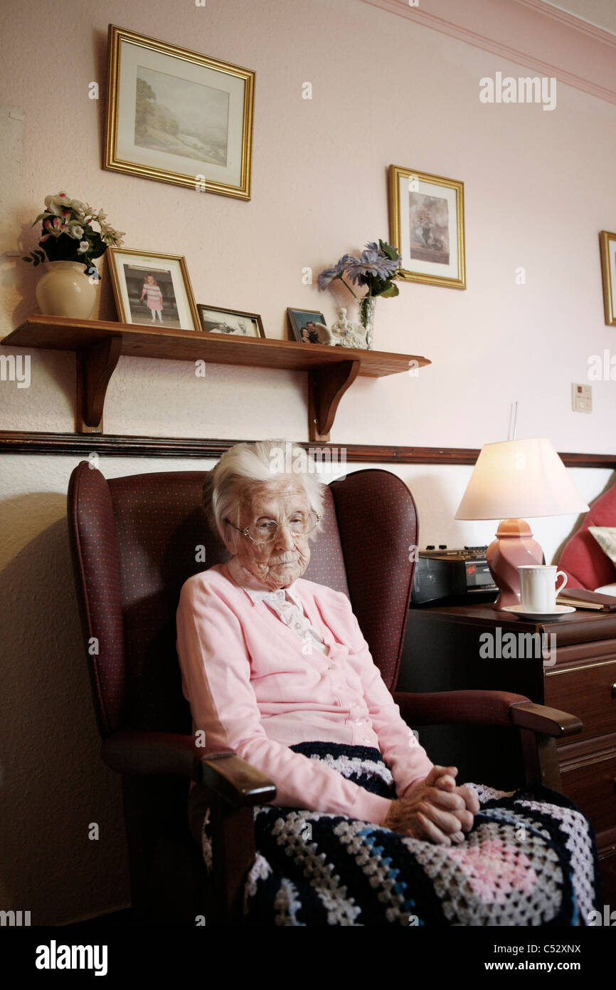 Resident. St Cecilia's Care Home, Scarborough. UK Stock Photo Alamy
