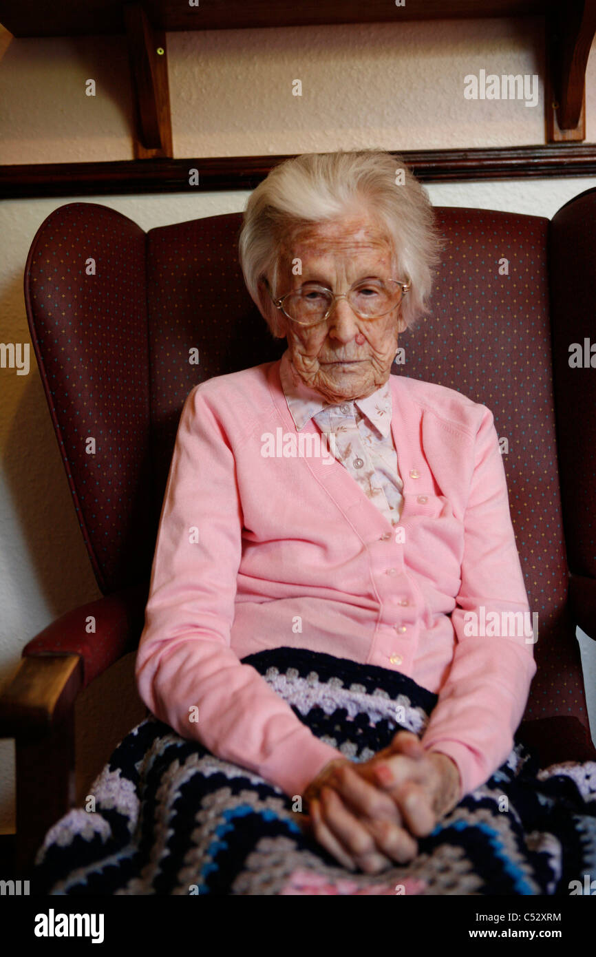 Resident. St Cecilia's Care Home, Scarborough. UK Stock Photo