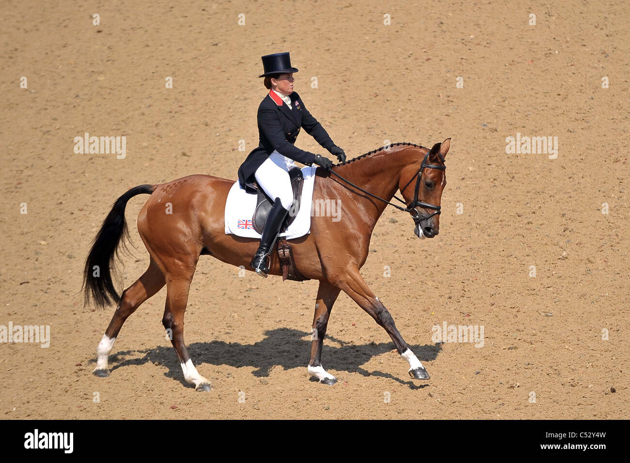 Pippa Funnell riding Billy Shannon (Great Britain). Dressage. Greenwich Park Eventing 